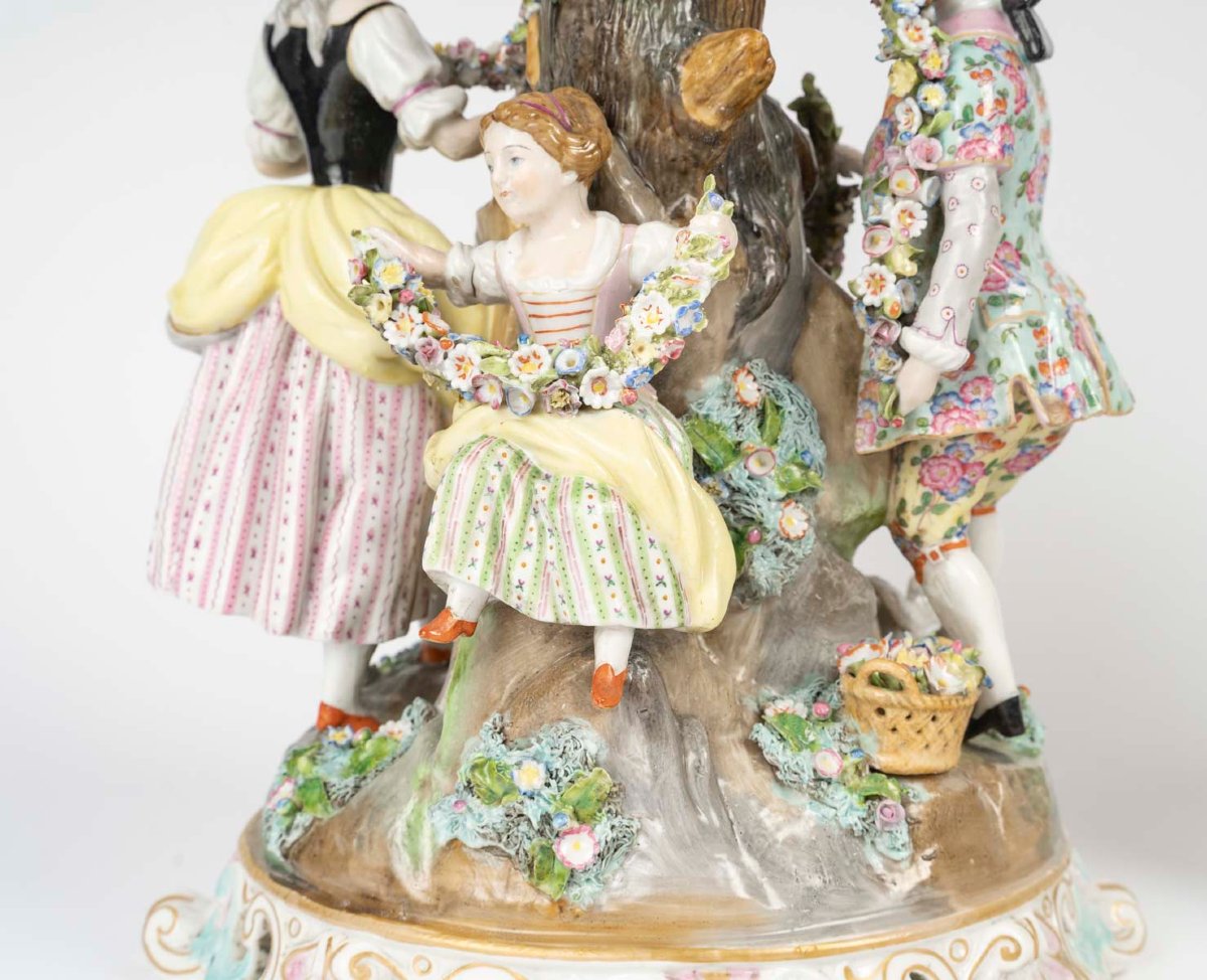 Paire de groupes « Le Concert champêtre », attribuée à Meissen – fin du XIXe siècle-photo-2