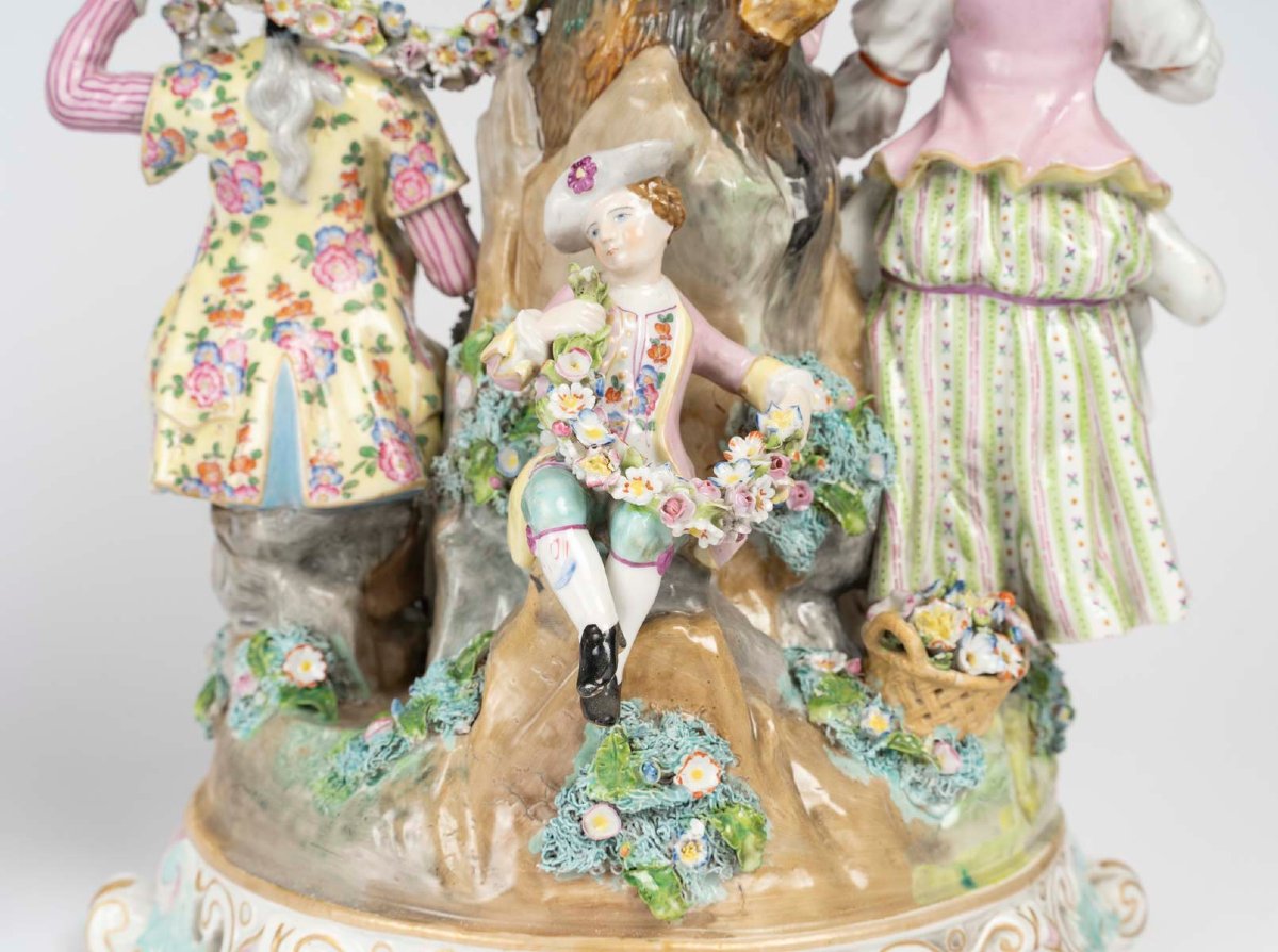 Paire de groupes « Le Concert champêtre », attribuée à Meissen – fin du XIXe siècle-photo-3