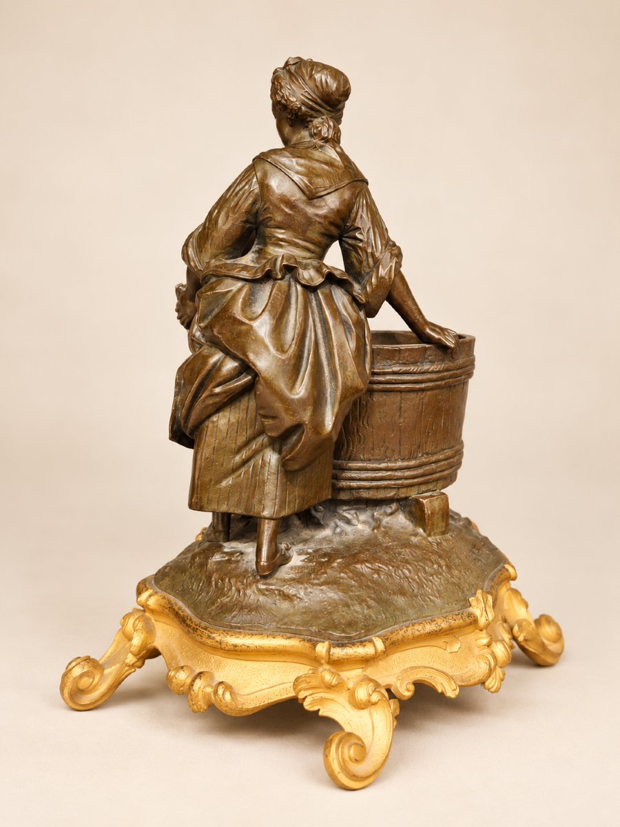 Pair Of Bronzes With Brown Patina And Gilded Bronze – Louis XV Style – 19th Century-photo-3