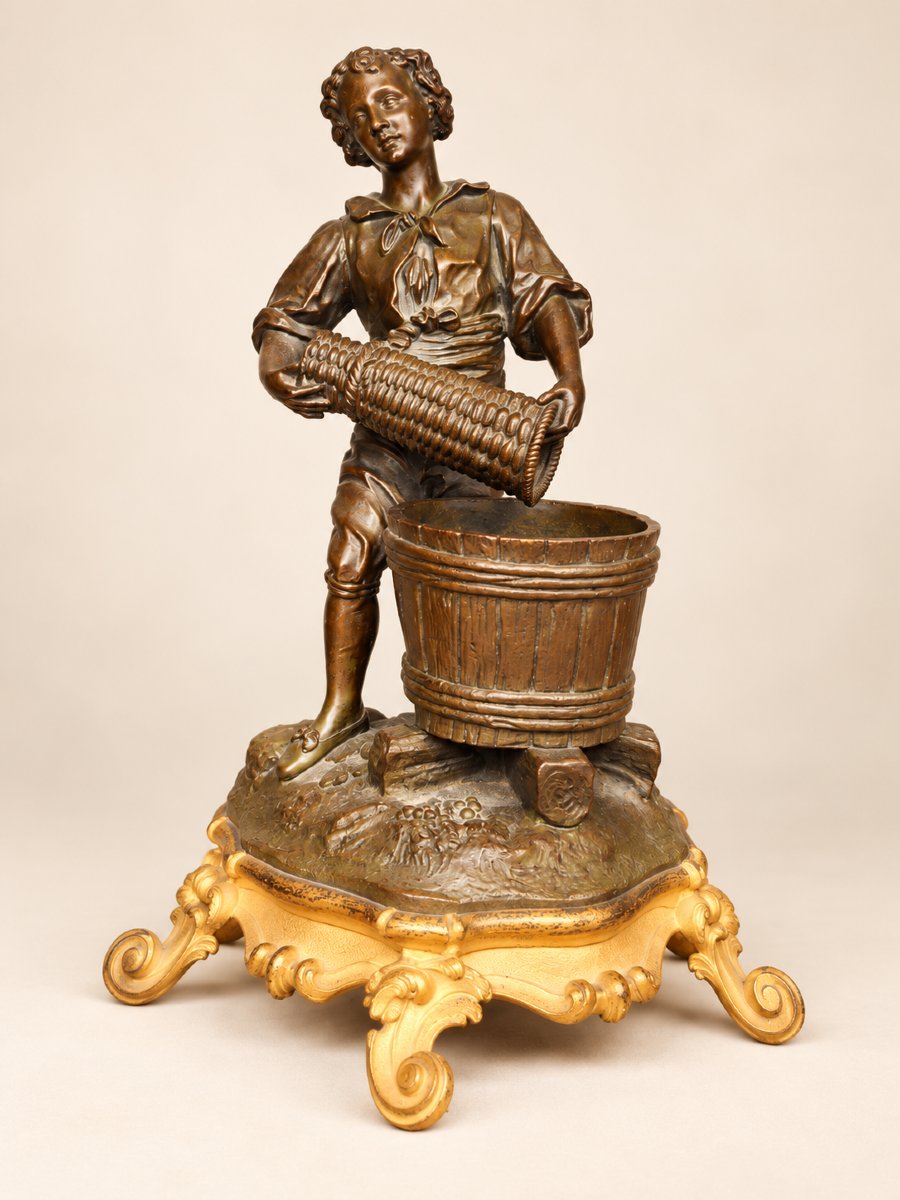 Pair Of Bronzes With Brown Patina And Gilded Bronze – Louis XV Style – 19th Century-photo-1