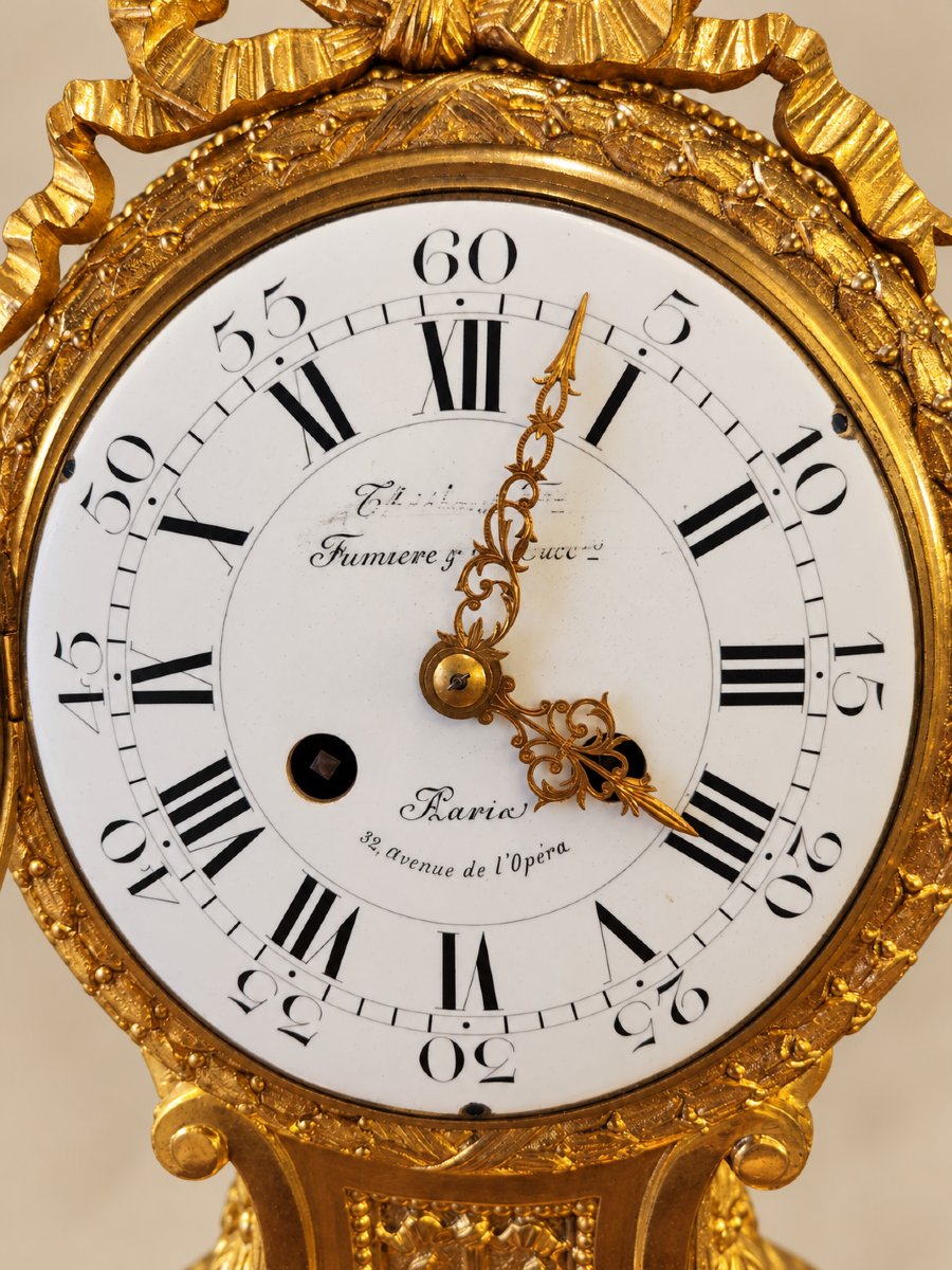 Gilded Bronze Clock In The Louis XVI Style – Fumière &amp; Cie, Paris-photo-4