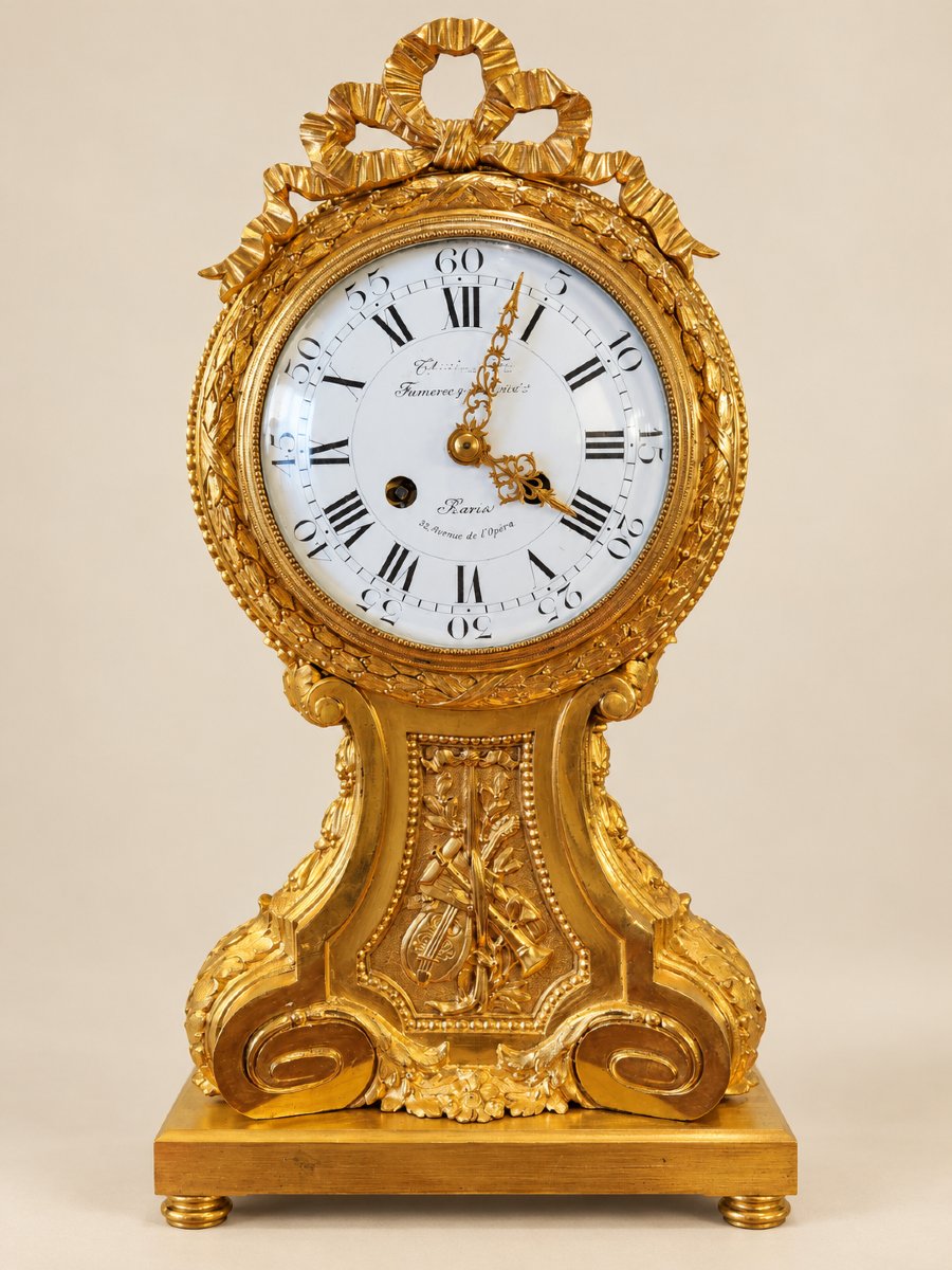 Gilded Bronze Clock In The Louis XVI Style – Fumière &amp; Cie, Paris