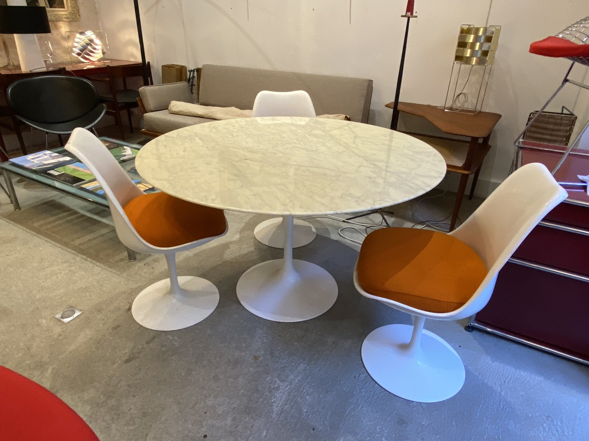 Quatre chaises tulipe Knoll Saarinen -photo-2