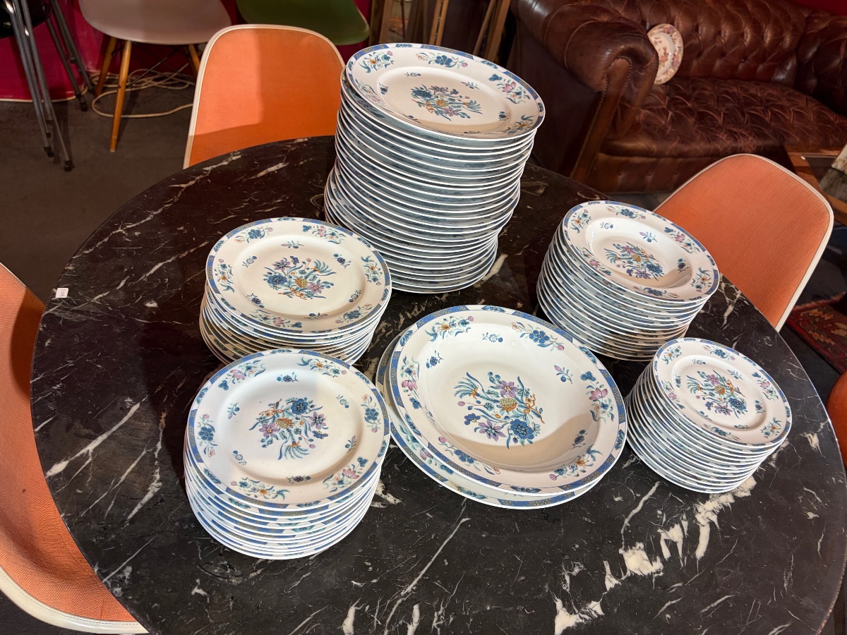 Bernardaud Limoges Porcelain Dinner Service, “pahang” Design — 75 Pieces-photo-3