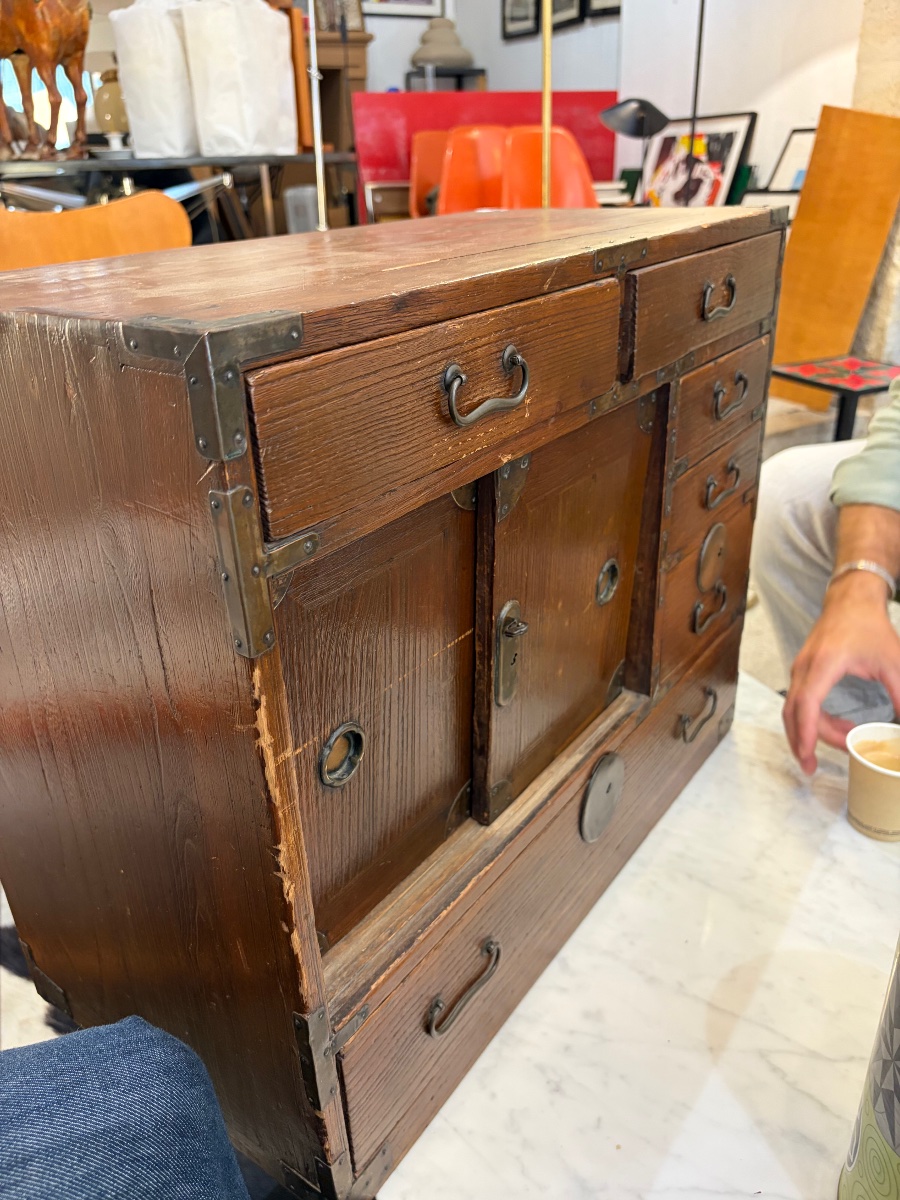 Tansu japonais, meuble de rangement, XIXe-début XXe siècle-photo-2