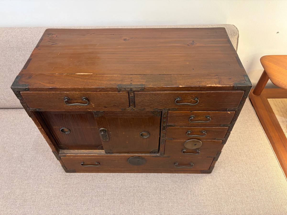 Tansu japonais, meuble de rangement, XIXe-début XXe siècle-photo-4