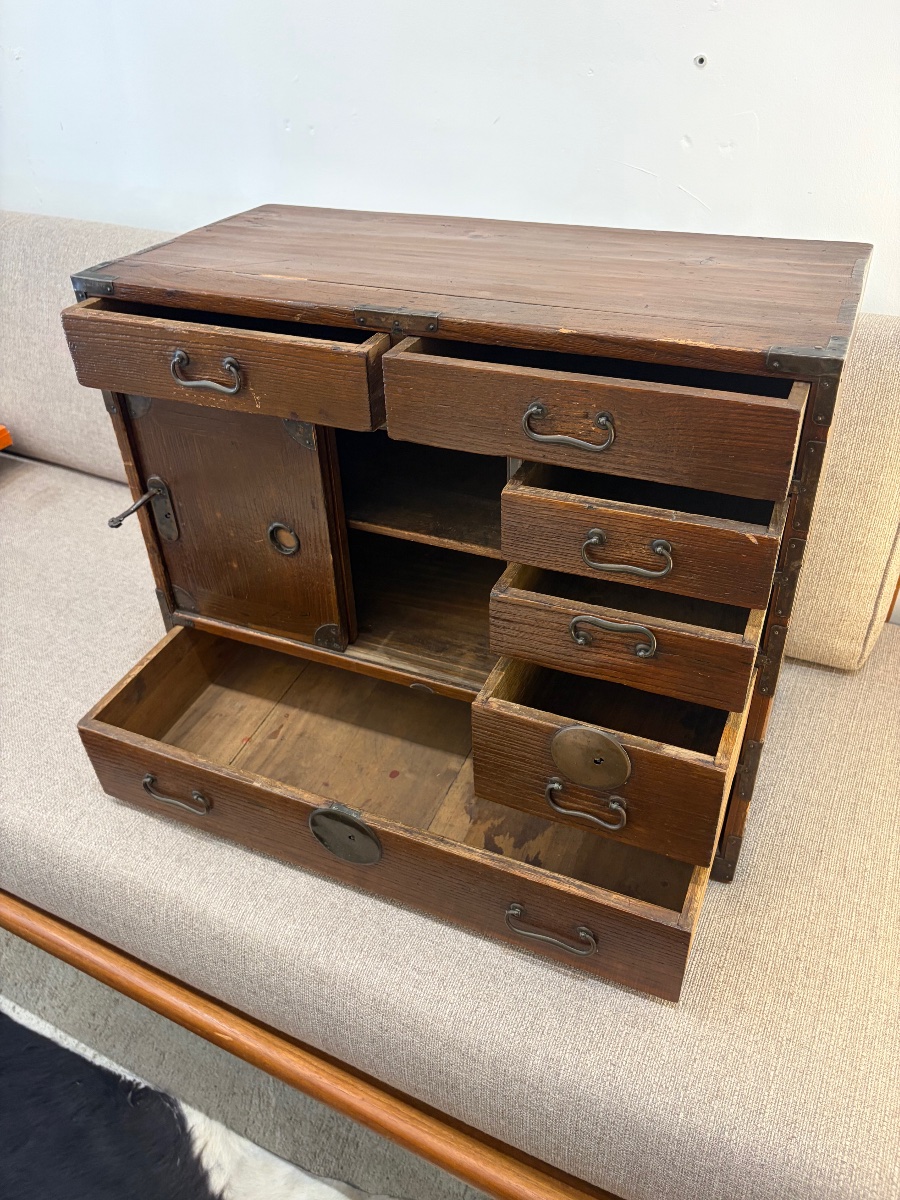Tansu japonais, meuble de rangement, XIXe-début XXe siècle-photo-2
