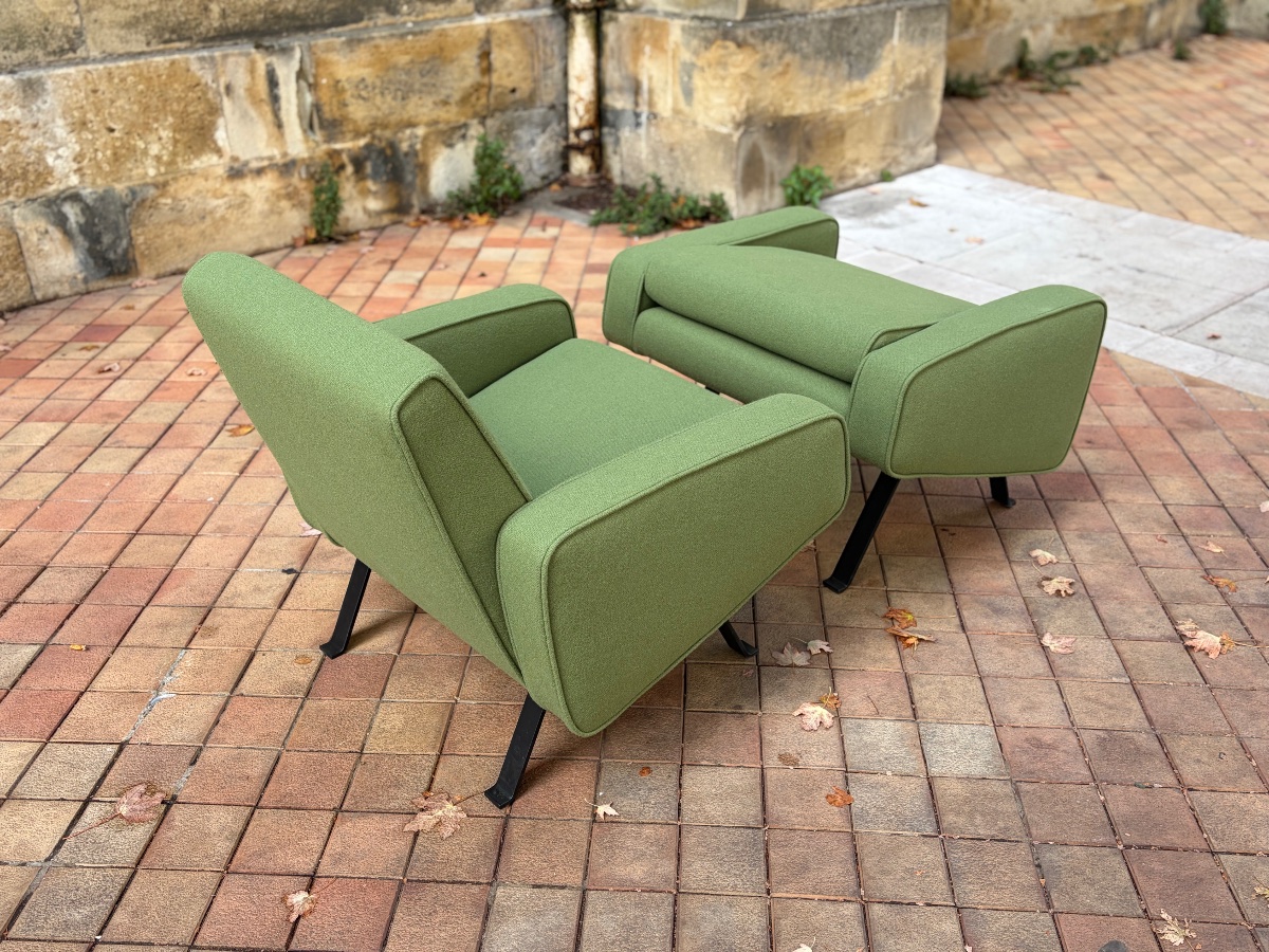 Paire de fauteuils modulables 740, Joseph-André Motte, édition Steiner, 1957-photo-1