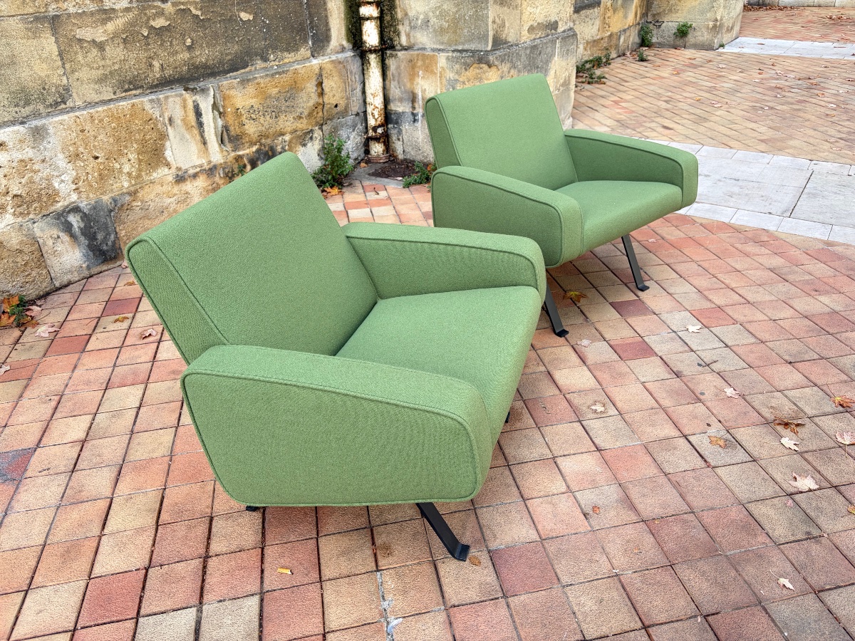 Paire de fauteuils modulables 740, Joseph-André Motte, édition Steiner, 1957-photo-3