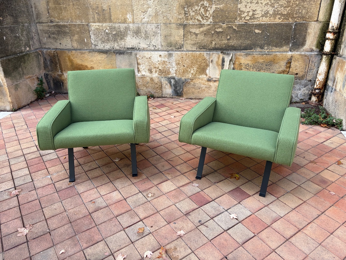 Paire de fauteuils modulables 740, Joseph-André Motte, édition Steiner, 1957-photo-5
