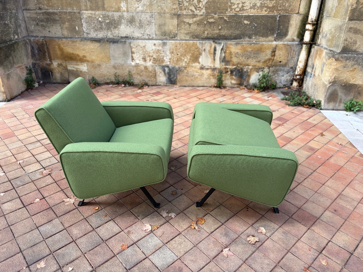 Paire de fauteuils modulables 740, Joseph-André Motte, édition Steiner, 1957-photo-6