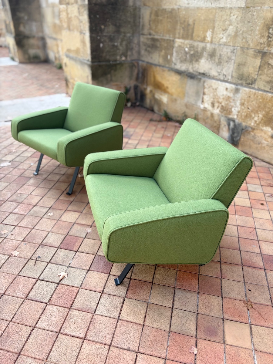 Paire de fauteuils modulables 740, Joseph-André Motte, édition Steiner, 1957