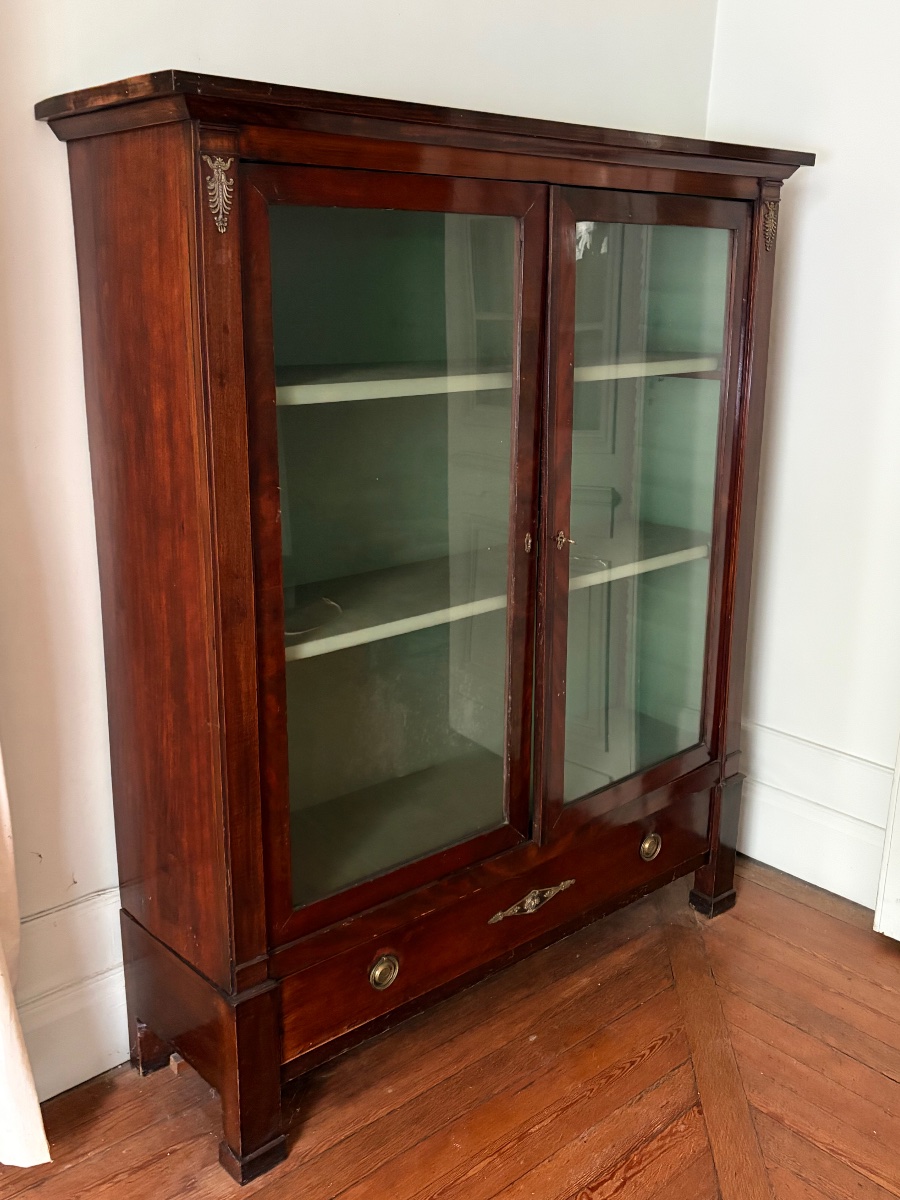 Vitrine ancienne en acajou de style Empire-photo-2