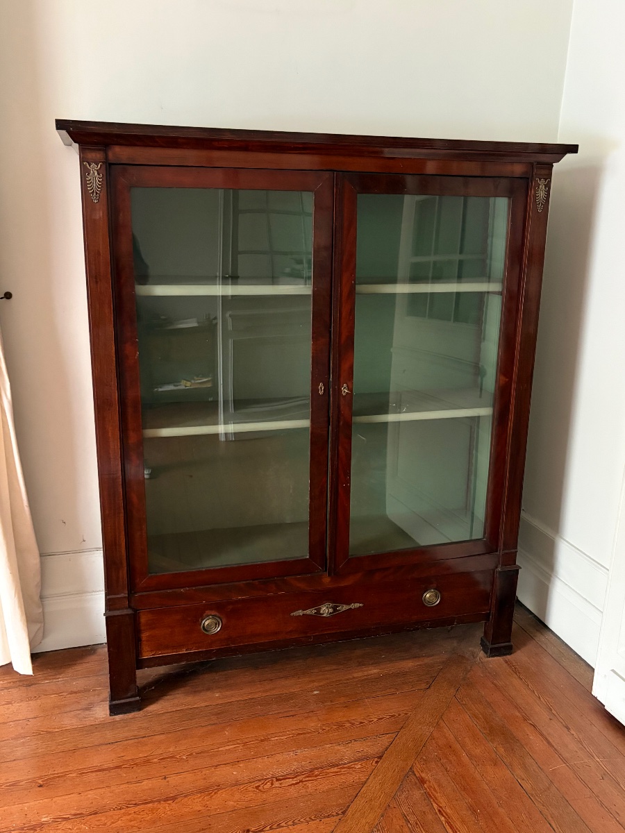Vitrine ancienne en acajou de style Empire-photo-3