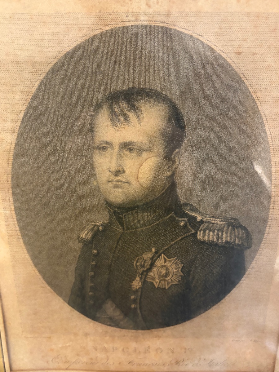 Portrait Of Emperor Napoleon I - First Empire Print In Its Frame, Signed Labatut &amp; -photo-2