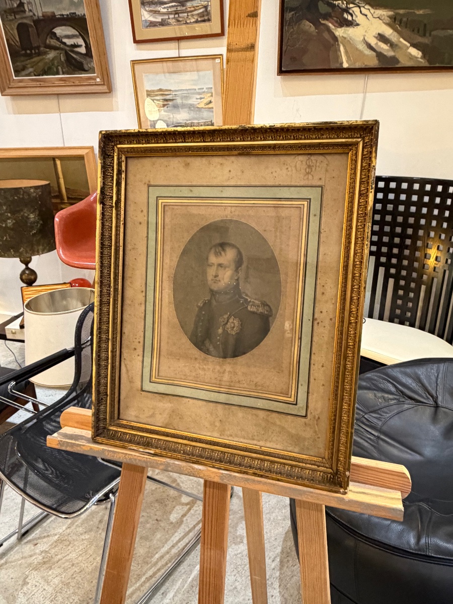Portrait Of Emperor Napoleon I - First Empire Print In Its Frame, Signed Labatut &amp; -photo-5