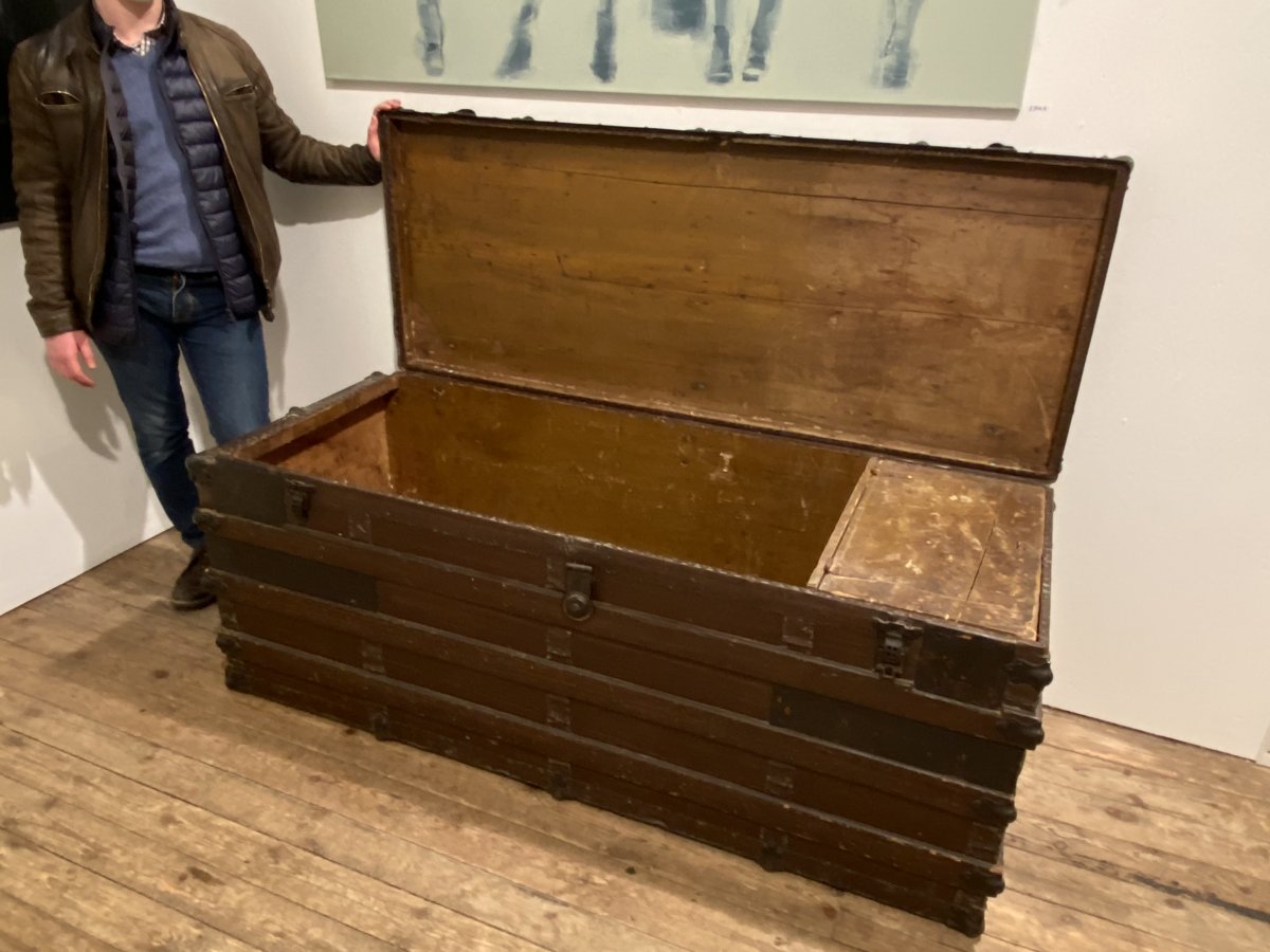 Huge 19th Century Old Trunk -photo-1