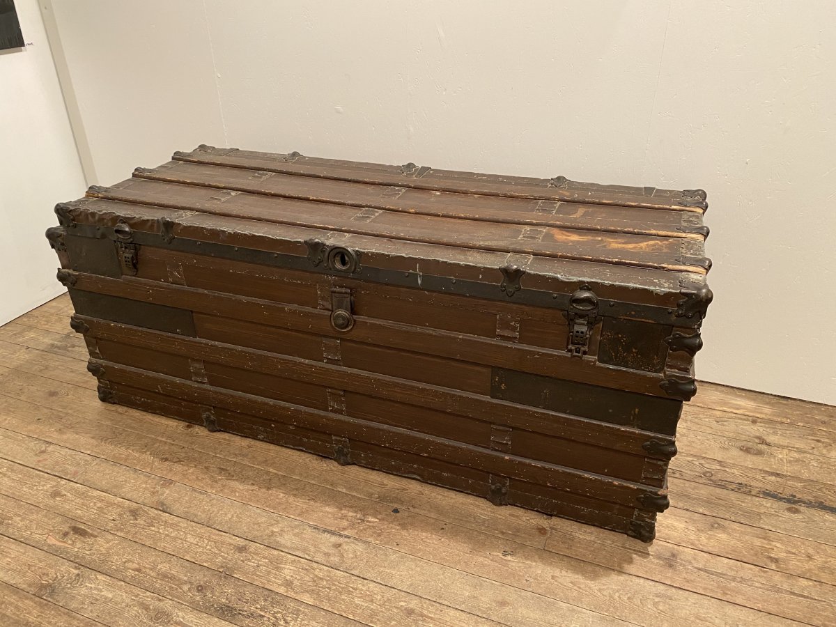 Huge 19th Century Old Trunk 