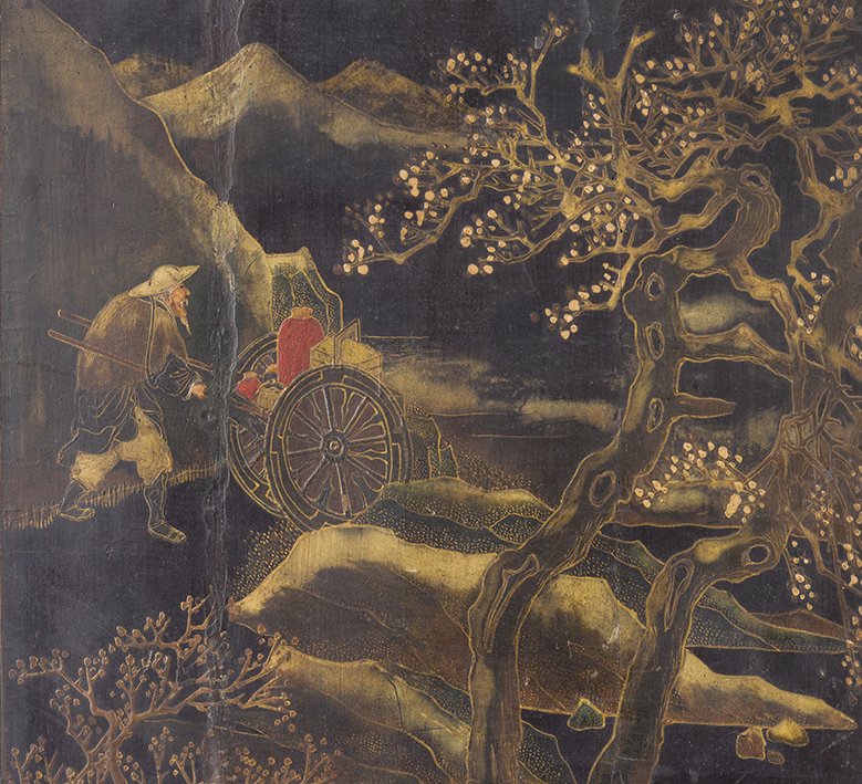 A Lacquered Table Screen, China, Qing Dynasty, XIXth Century-photo-3