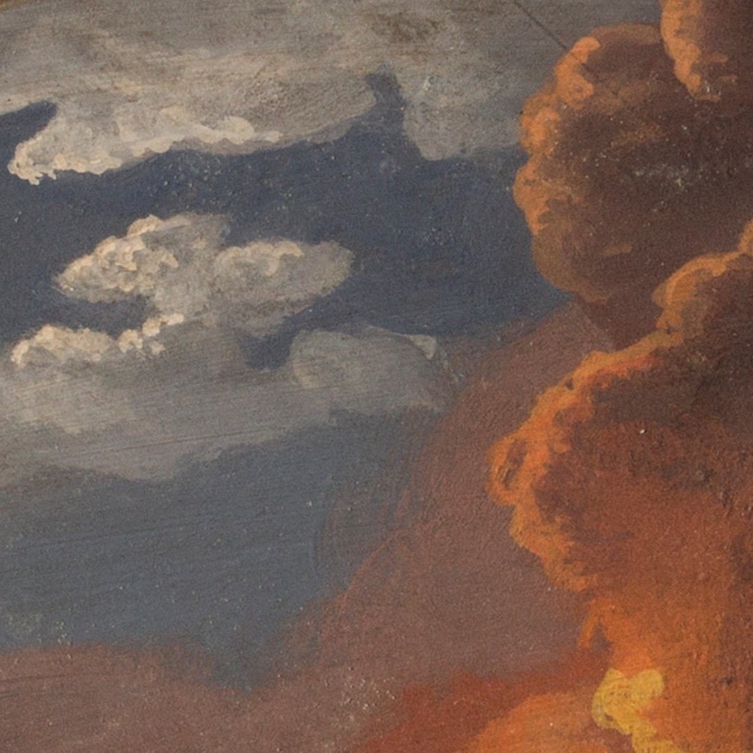 Pair Of Gouaches , Depicting Eruption Of Vesuvius, XIX Century-photo-1
