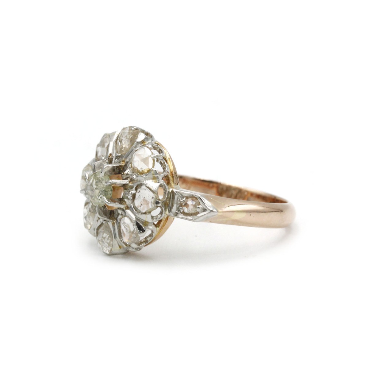 Bague ancienne française du XIXᵉ siècle diamant tailles roses-photo-2