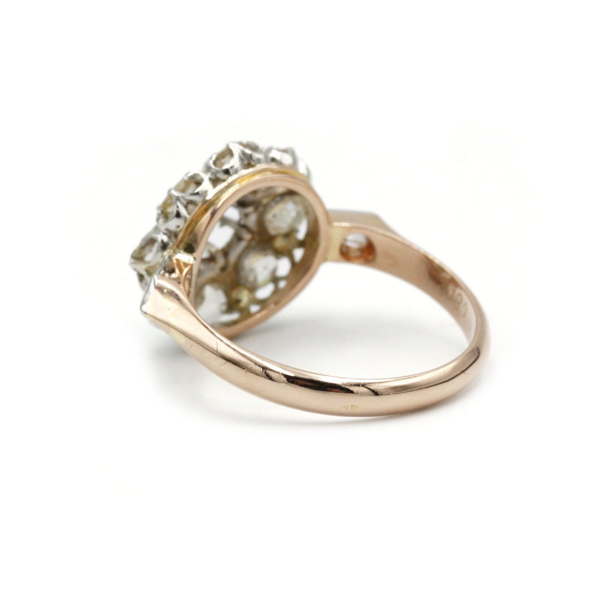 Antique French 19th Century Rose-cut Diamond Ring-photo-4