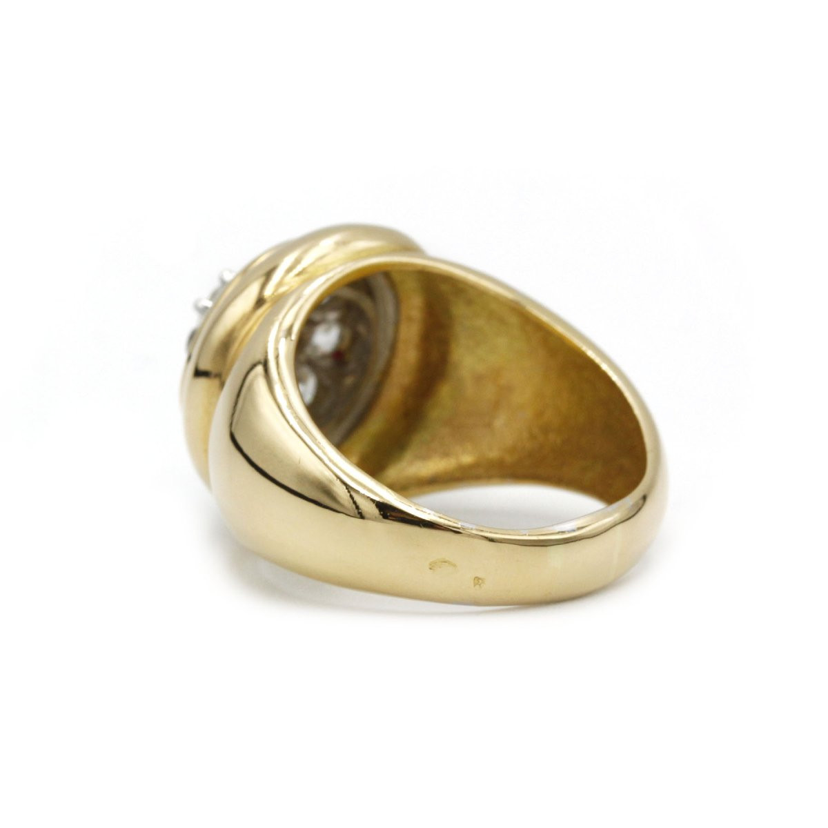 Bague cluster antique en or 18 K sertie de 2 ct de diamants tailles anciennes-photo-3