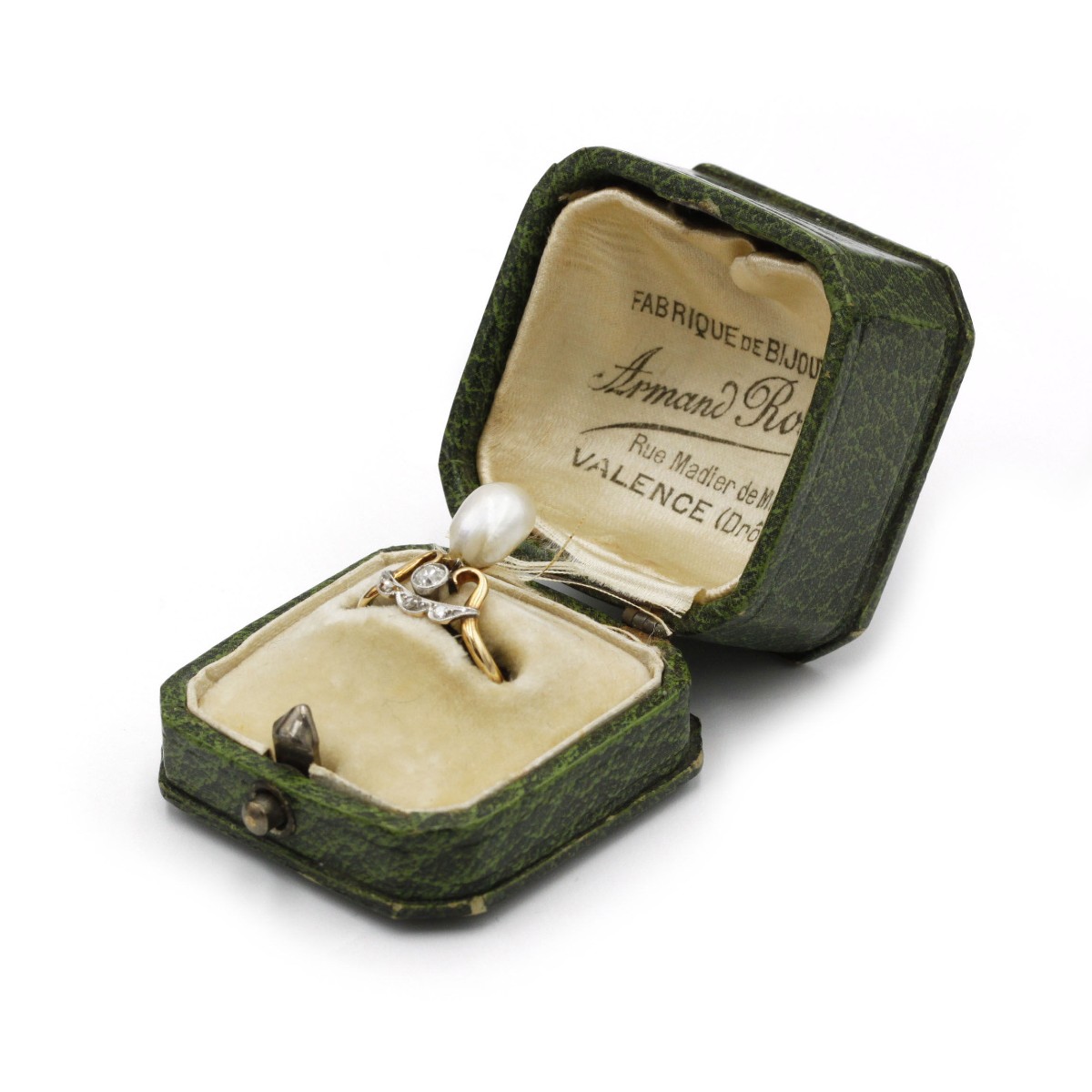Bague “Duchesse” victorienne XIXᵉ siècle en perle et diamants – FR 51 (US 5¼)-photo-3