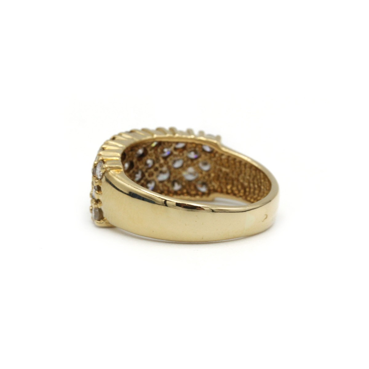 33 Diamond Pavé Ring In 18k Yellow Gold, Late 20th Century-photo-3