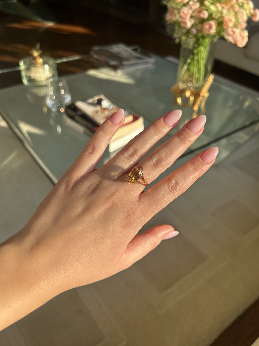Bague - Or jaune et citrine-photo-3