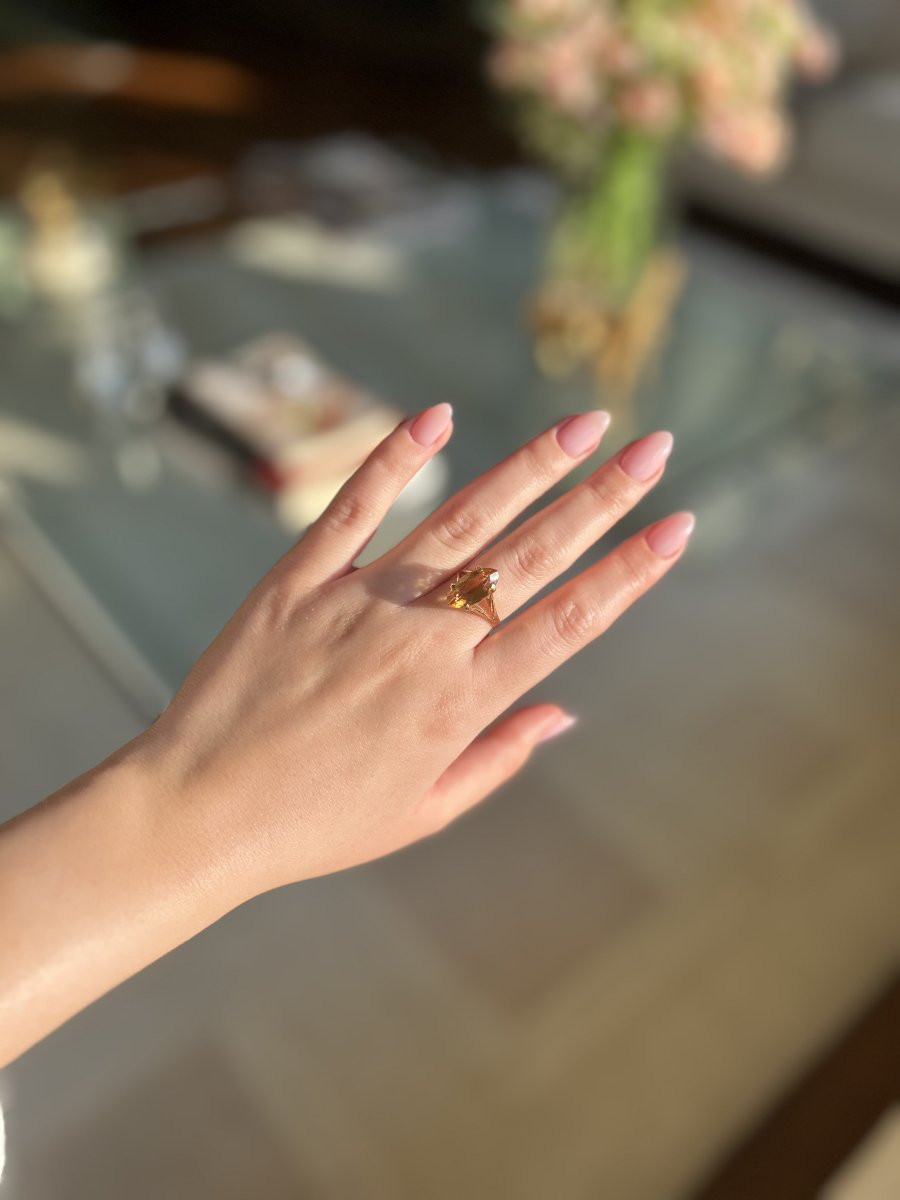 Bague - Or jaune et citrine-photo-1