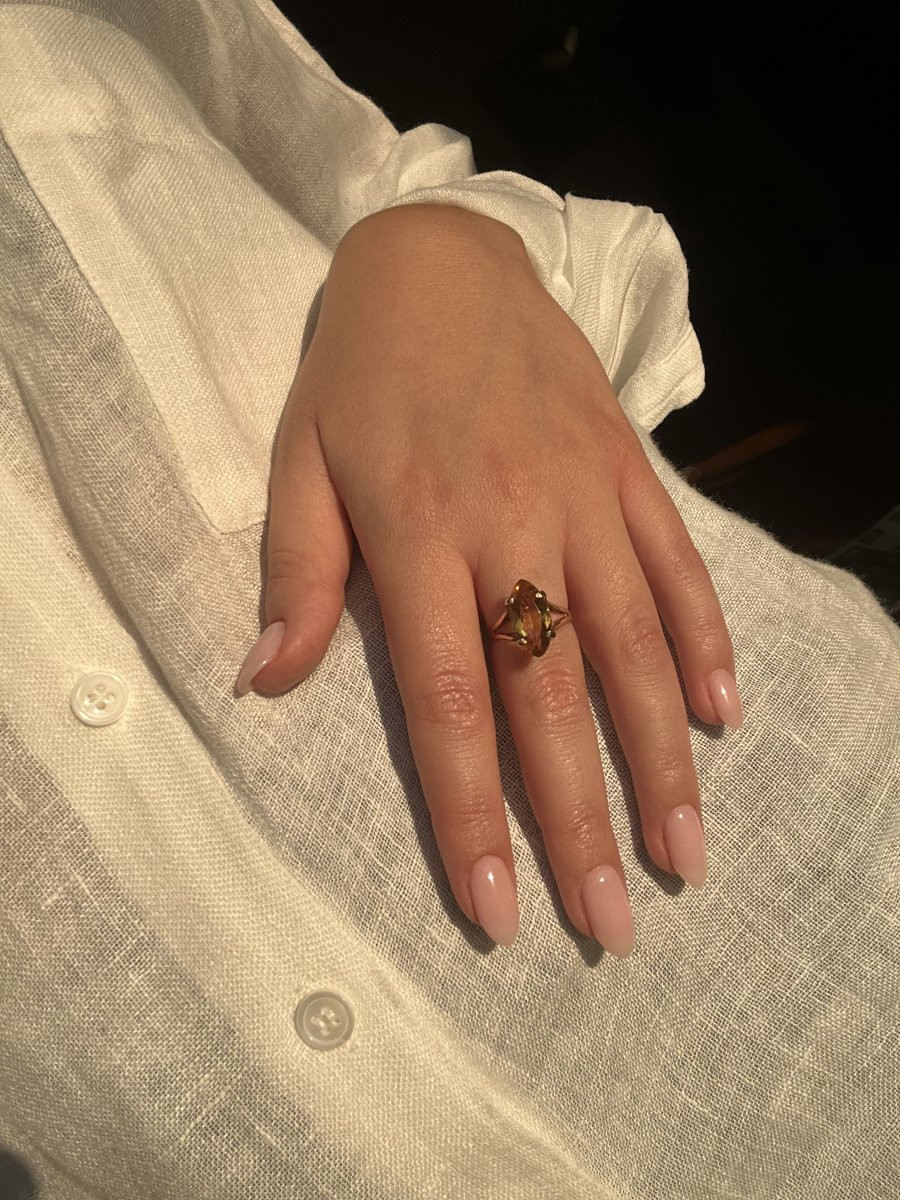 Bague - Or jaune et citrine-photo-2