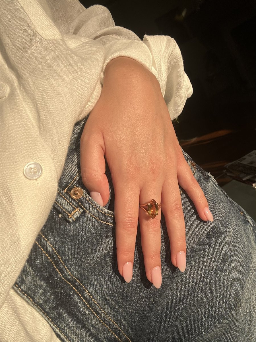Bague - Or jaune et citrine-photo-3