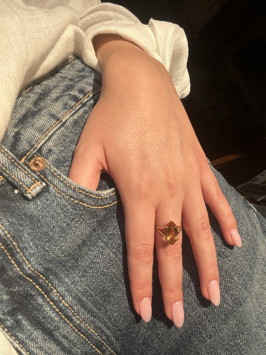 Bague - Or jaune et citrine-photo-4