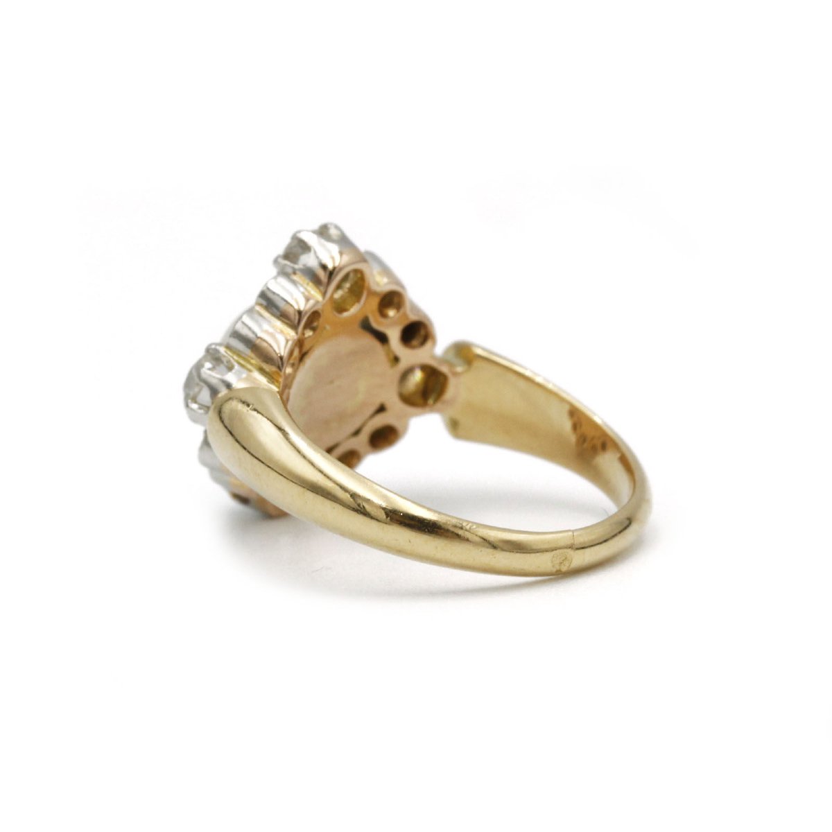 Antique 19th Century Ring - Yellow Gold, Old-cut Diamonds And Pearl-photo-3