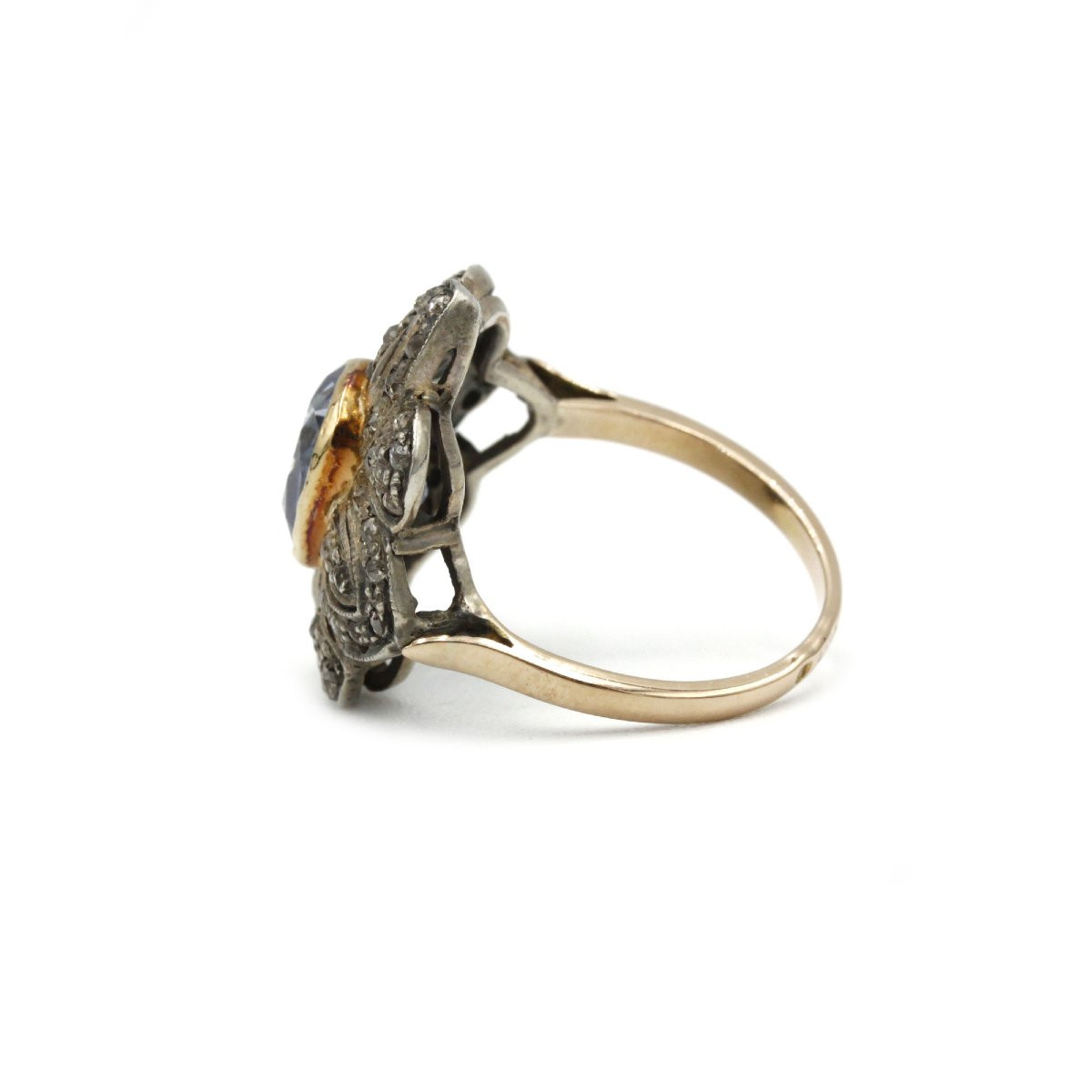 Bague - Or, argent, saphir et diamants.-photo-4