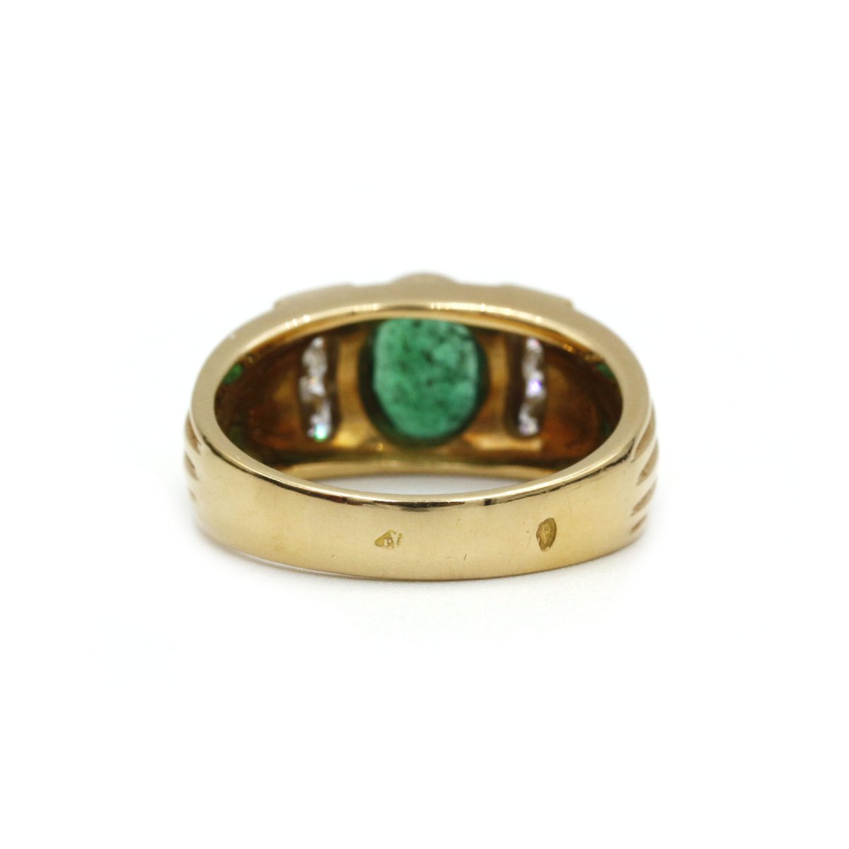 Bague bandeau - Or, émeraude et diamants-photo-1