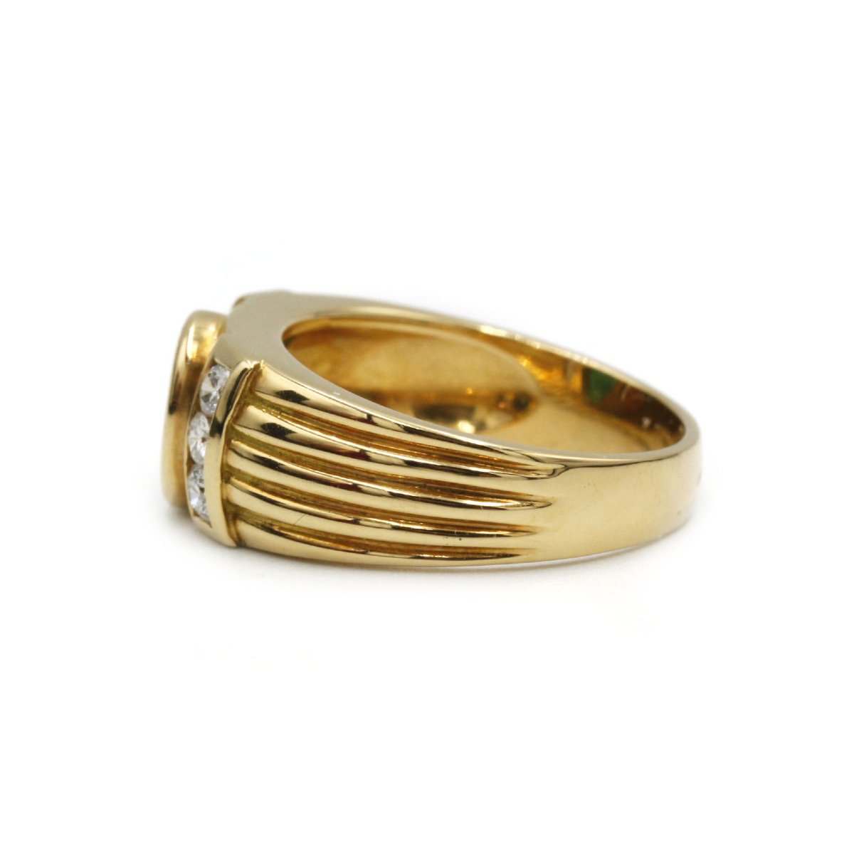 Bague bandeau - Or, émeraude et diamants-photo-2