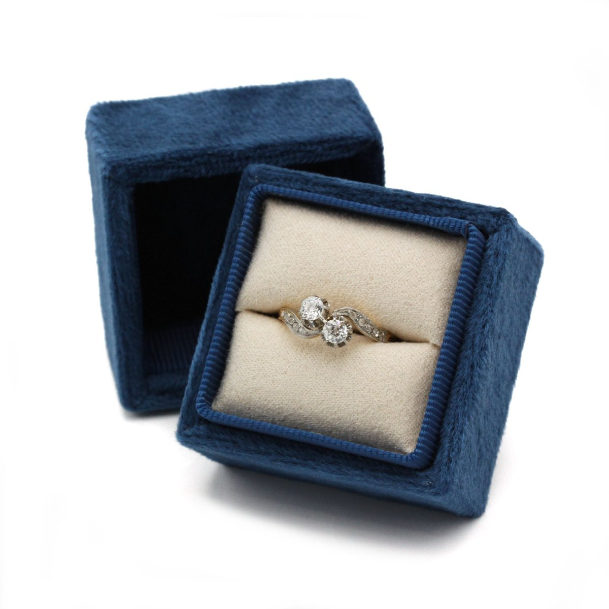 19th Century You And Me Ring - Yellow Gold And Diamonds-photo-7