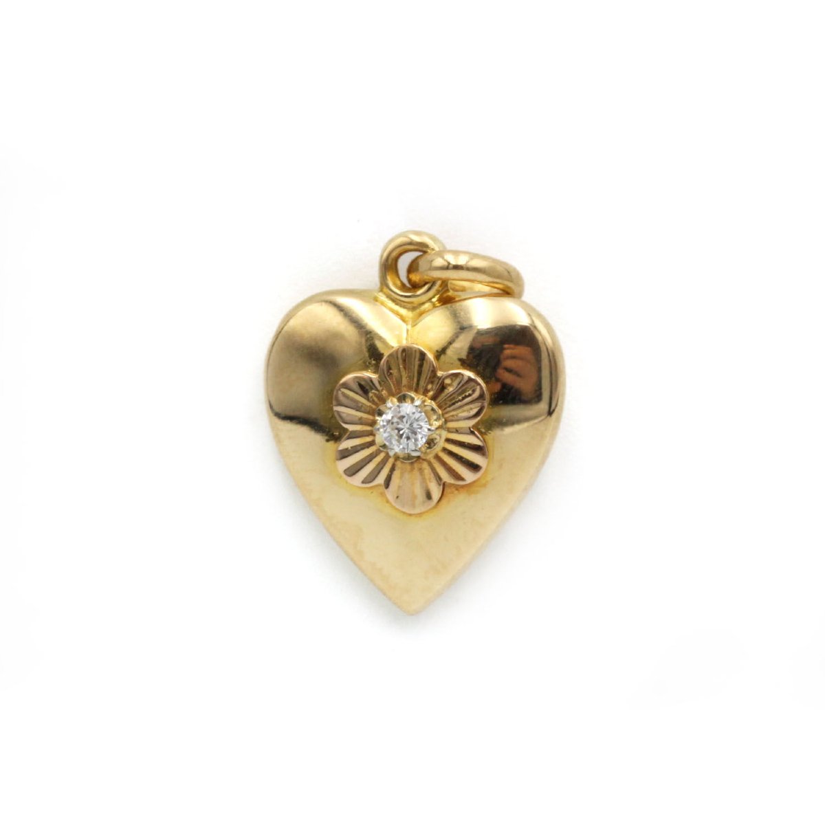 Pendentif coeur - Or jaune et diamant-photo-2
