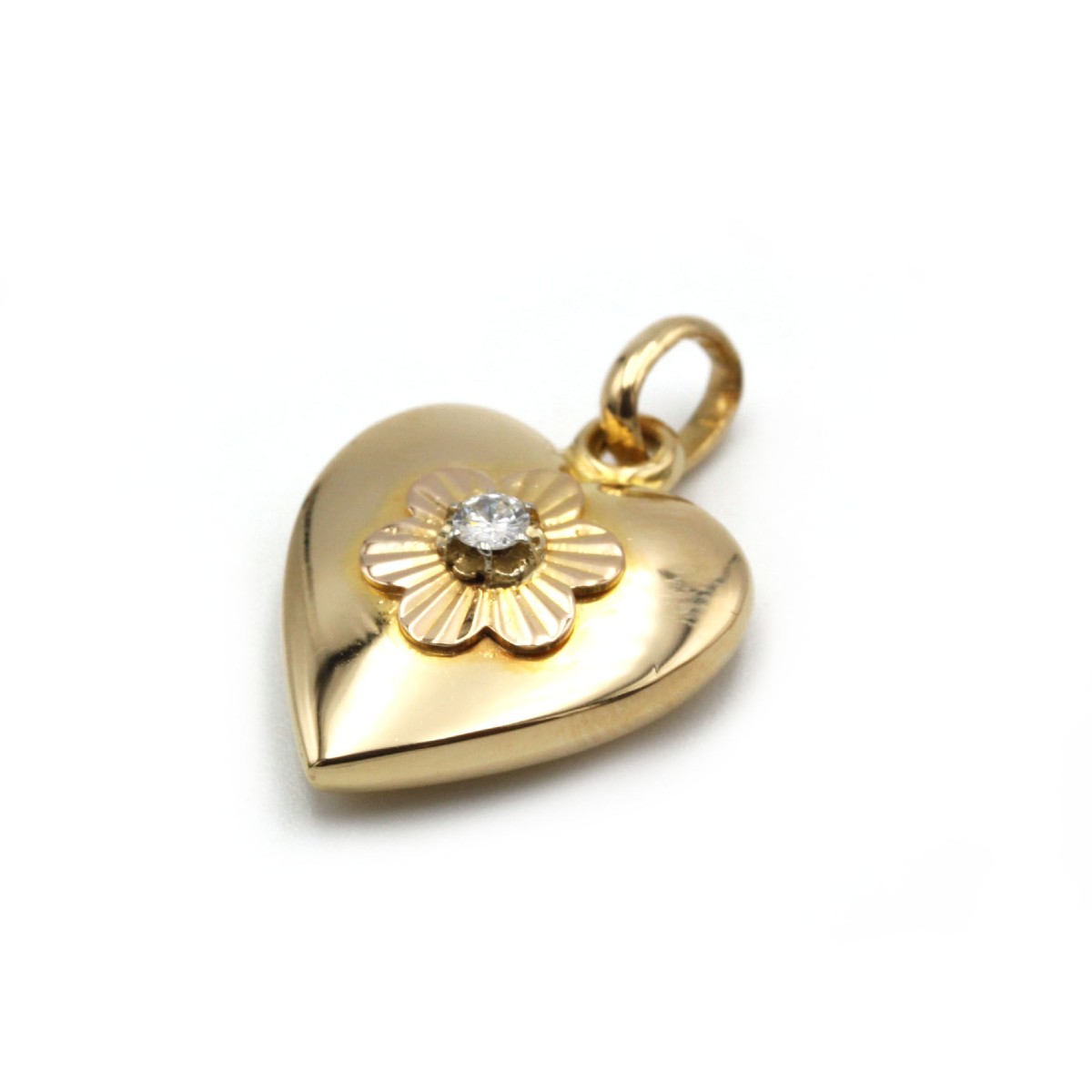Pendentif coeur - Or jaune et diamant
