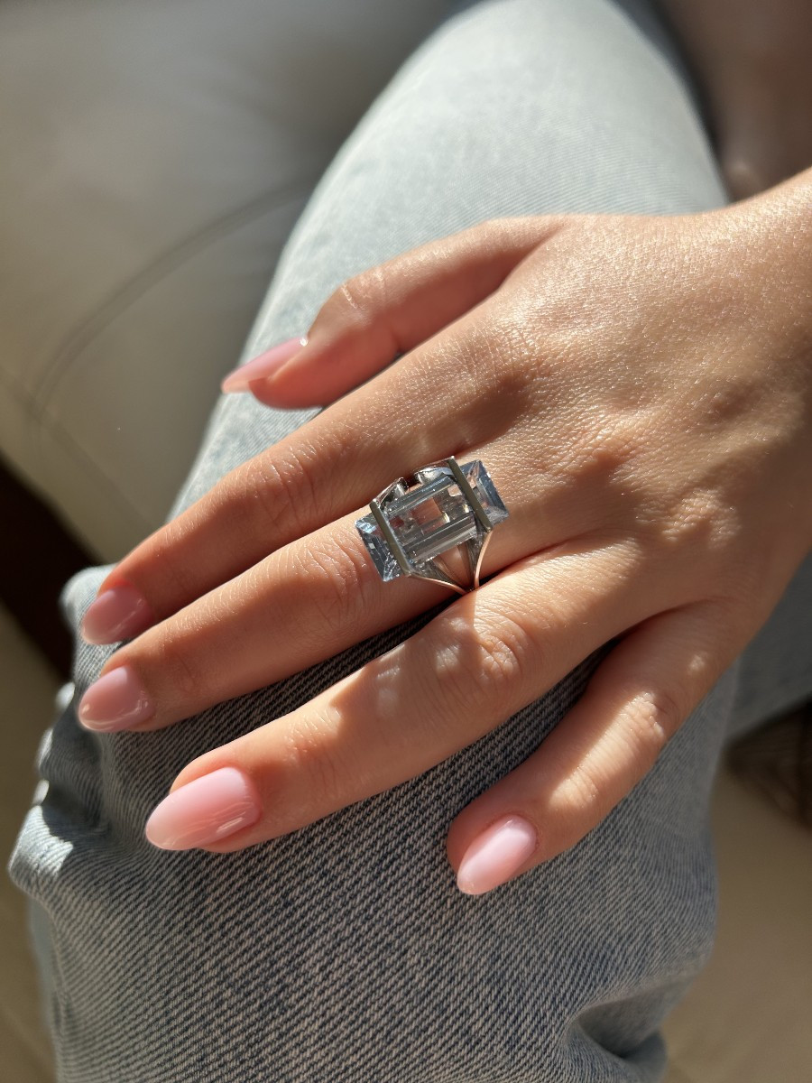 Bague - Or et Aigue-Marine-photo-2