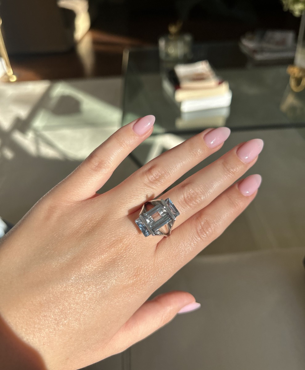 Bague - Or et Aigue-Marine-photo-4