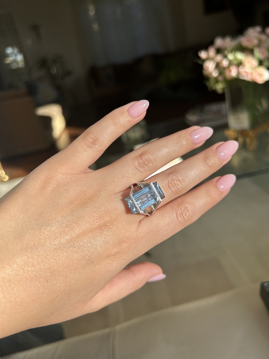 Bague - Or et Aigue-Marine-photo-1