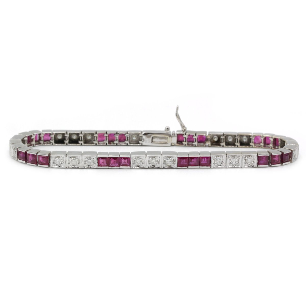 Art Deco Style Bracelet - Gold, Diamonds And Rubies-photo-1