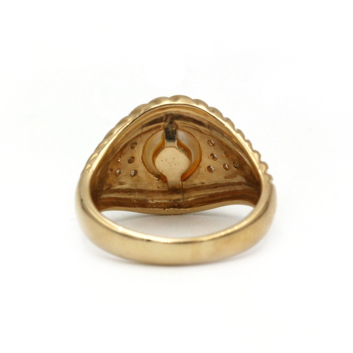 Bague - Or, perle et diamants-photo-1