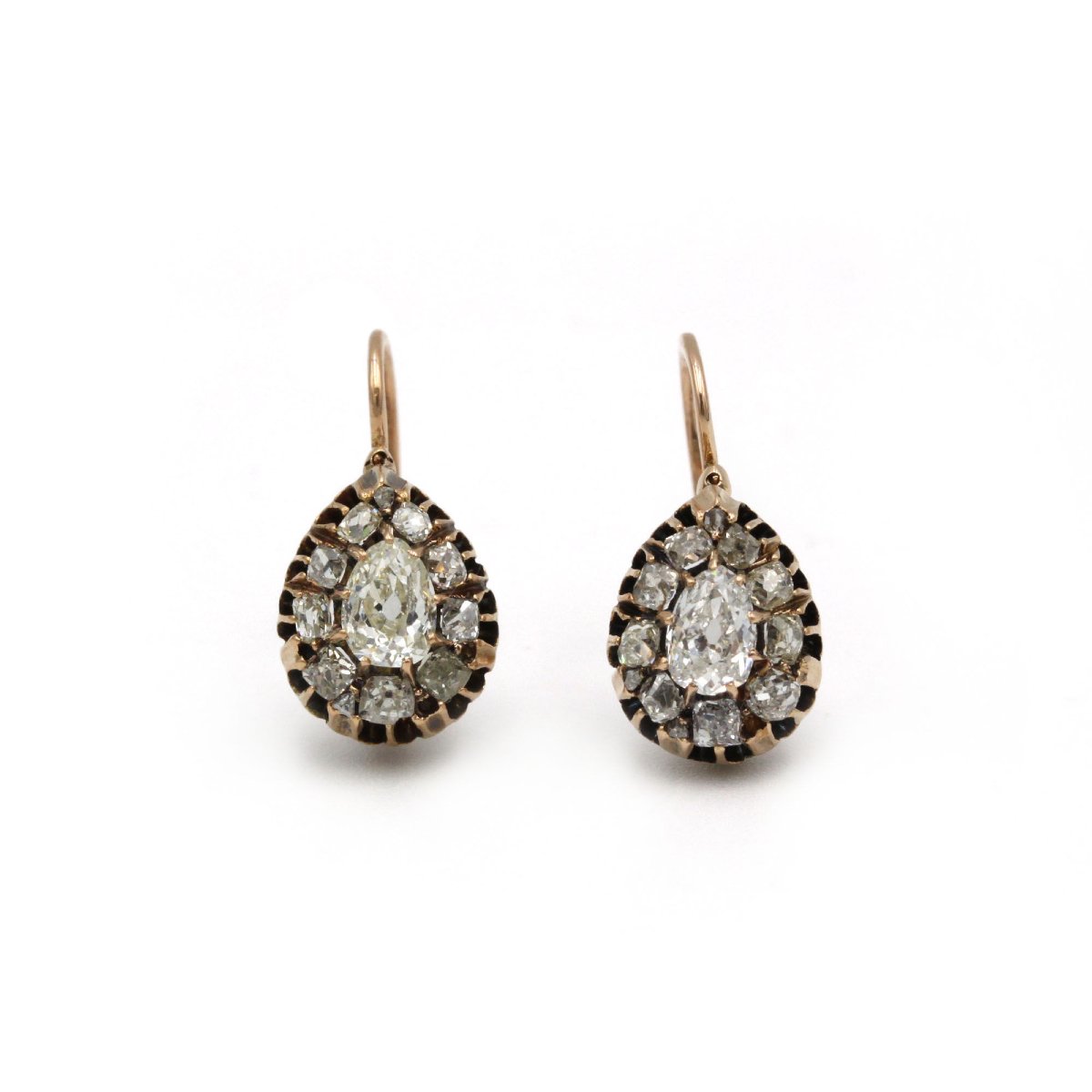 19th Century Earrings - Gold And Diamonds-photo-2