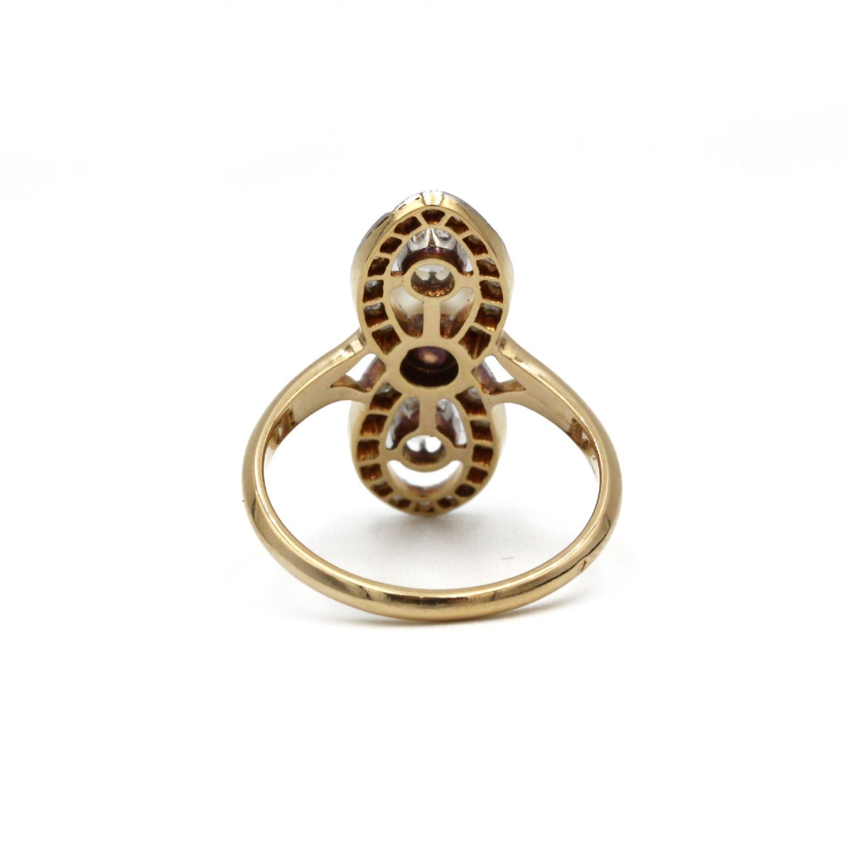 Bague - Or, perle et diamants-photo-2