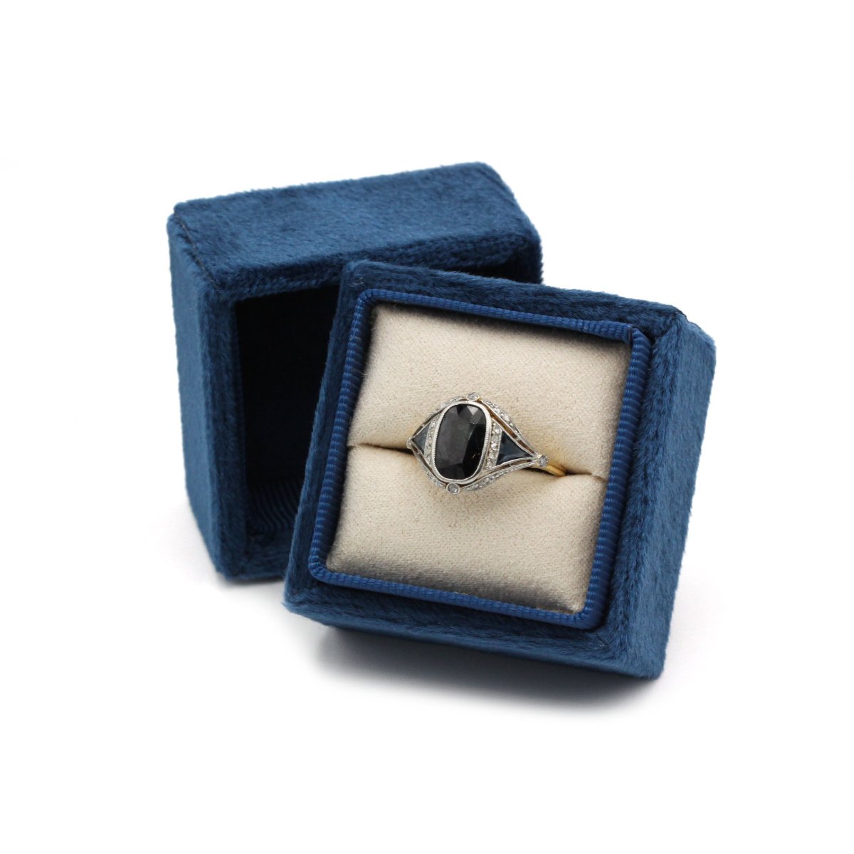 Bague art deco - Or, saphirs et diamants-photo-1