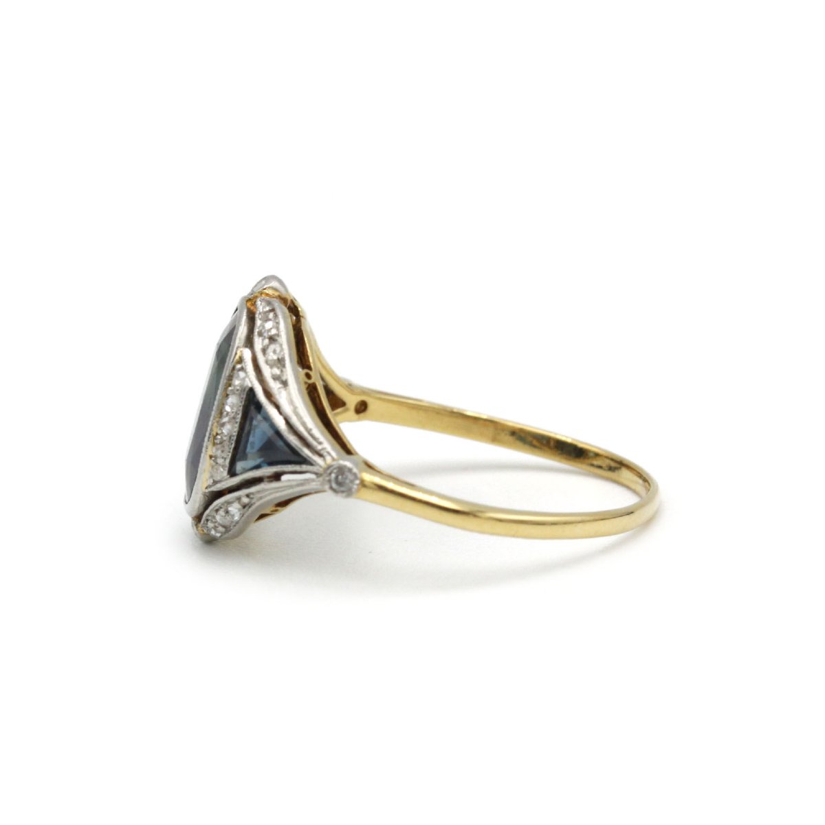 Bague art deco - Or, saphirs et diamants-photo-4